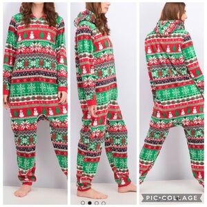 The Children's Place Kids XL 14 Holiday Onesie Snowman Christmas Fleece